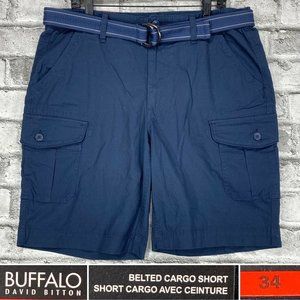 NEW Buffalo Size 34 Belted Rip Stop Cargo Shorts